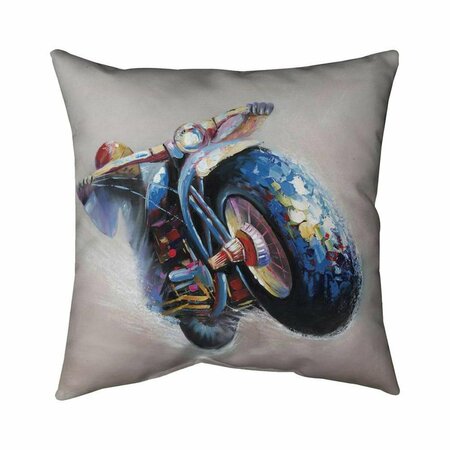 BEGIN HOME DECOR 20 x 20 in. Motorcycle In Jump-Double Sided Print Indoor Pillow 5541-2020-TR9